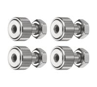 sourcing map 4pcs CF10 Cam Follower KR22 Needle Roller Bearing, Chrome Steel Track Runner Bearings, 22mm Roller Diameter, M10x1.25mm Male Thread Stud Type for Machine Tool Guide Rail