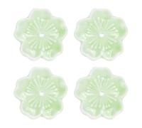 sourcing map 4Pcs Cherry Blossom Ceramic Incense Holder, 1.8"x1.8"x0.35" Ceramic Incense Stick Holder Home Chopsticks Rest Decoration for Home Office Decor, Aromatherapy, Light Green