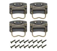 sourcing map 4Pcs Chest Handles, 53 x 37mm Side Ring Pull Lifting Handle, Metal Spray-Paint Wooden Box Puller Handles with Screws for Home Toolbox Case Drawer, Bronze