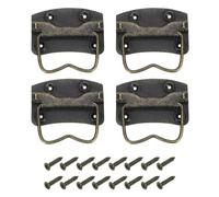 sourcing map 4Pcs Chest Handles, 76 x 50mm Side Ring Pull Lifting Handle, Metal Spray-Paint Wooden Box Puller Handles with Screws for Home Toolbox Case Drawer, Bronze