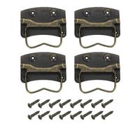 sourcing map 4Pcs Chest Handles, 88 x 58mm Side Ring Pull Lifting Handle, Metal Spray-Paint Wooden Box Puller Handles with Screws for Home Toolbox Case Drawer Bronze