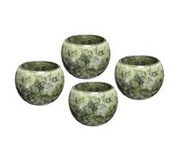 sourcing map 4pcs Chinese Japanese Ceramic Teacups 5.07 oz Handmade Gong Fu Tea Set Ceramic Glaze-Changed No Handle Small Tea Cup for Mate Tea Coffee Wine Drinks Home and Gifts, Yellow
