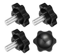 sourcing map 4Pcs Clamping Screw Knob, 1/4-20 x 0.47 Hex Shaped Star Knob Plastic Grips Hand Tightening Screw Handle for Umbrella Base Mechanical Furniture, 32mm Dia