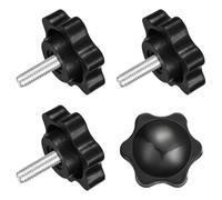 sourcing map 4Pcs Clamping Screw Knob, M4 x 12mm Hex Shaped Star Knob Plastic Grips Hand Tightening Screw Handle for Umbrella Base Mechanical Furniture, 25mm Dia