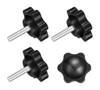 sourcing map 4Pcs Clamping Screw Knob, M4 x 16mm Hex Shaped Star Knob Plastic Grips Hand Tightening Screw Handle for Umbrella Base Mechanical Furniture, 25mm Dia
