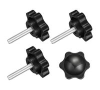 sourcing map 4Pcs Clamping Screw Knob, M4 x 20mm Hex Shaped Star Knob Plastic Grips Hand Tightening Screw Handle for Umbrella Base Mechanical Furniture, 25mm Dia