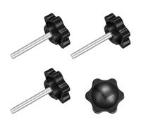 sourcing map 4Pcs Clamping Screw Knob, M4 x 30mm Hex Shaped Star Knob Plastic Grips Hand Tightening Screw Handle for Umbrella Base Mechanical Furniture, 25mm Dia