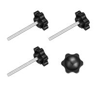 sourcing map 4Pcs Clamping Screw Knob, M4 x 40mm Hex Shaped Star Knob Plastic Grips Hand Tightening Screw Handle for Umbrella Base Mechanical Furniture, 25mm Dia