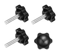 sourcing map 4Pcs Clamping Screw Knob, M5 x 20mm Hex Shaped Star Knob Plastic Grips Hand Tightening Screw Handle for Umbrella Base Mechanical Furniture, 32mm Dia