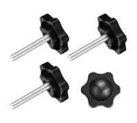 sourcing map 4Pcs Clamping Screw Knob, M5 x 30mm Hex Shaped Star Knob Plastic Grips Hand Tightening Screw Handle for Umbrella Base Mechanical Furniture, 25mm Dia