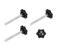 sourcing map 4Pcs Clamping Screw Knob, M5 x 50mm Hex Shaped Star Knob Plastic Grips Hand Tightening Screw Handle for Umbrella Base Mechanical Furniture, 32mm Dia