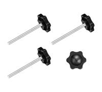 sourcing map 4Pcs Clamping Screw Knob, M5 x 60mm Hex Shaped Star Knob Plastic Grips Hand Tightening Screw Handle for Umbrella Base Mechanical Furniture, 25mm Dia