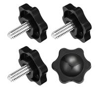 sourcing map 4Pcs Clamping Screw Knob, M6 x 16mm Hex Shaped Star Knob Plastic Grips Hand Tightening Screw Handle for Umbrella Base Mechanical Furniture, 25mm Dia