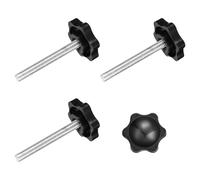 sourcing map 4Pcs Clamping Screw Knob, M6 x 50mm Hex Shaped Star Knob Plastic Grips Hand Tightening Screw Handle for Umbrella Base Mechanical Furniture, 32mm Dia
