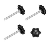 sourcing map 4Pcs Clamping Screw Knob, M6 x 55mm Hex Shaped Star Knob Plastic Grips Hand Tightening Screw Handle for Umbrella Base Mechanical Furniture, 32mm Dia
