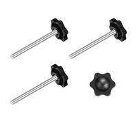 sourcing map 4Pcs Clamping Screw Knob, M6 x 60mm Hex Shaped Star Knob Plastic Grips Hand Tightening Screw Handle for Umbrella Base Mechanical Furniture, 25mm Dia