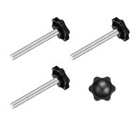 sourcing map 4Pcs Clamping Screw Knob, M8 x 65mm Hex Shaped Star Knob Plastic Grips Hand Tightening Screw Handle for Umbrella Base Mechanical Furniture, 32mm Dia