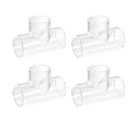 sourcing map 4Pcs Clear Elbow Fitting, 25mm/0.98" 3 Way Acrylic Elbow T-Shaped Pipe Fitting Adapter for Connecting Water Pipes