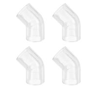 sourcing map 4pcs Clear Elbow Fitting, 45 Degree 14mm ID PC Pipe Fitting Adapter Pipe Connector for Computer PC Water Cooling Systems