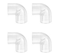sourcing map 4pcs Clear Elbow Fitting, 90 Degree 14mm ID PC Pipe Fitting Adapter Pipe Connector for Computer PC Water Cooling Systems