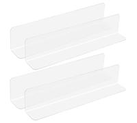 sourcing map 4pcs Clear Shelf Dividers, 12"x2.4" Plastic L-Shaped Shelf Separator, Transparent Organizer Divider for Supermarket Store Commodity Classification