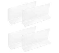 sourcing map 4pcs Clear Shelf Dividers, 12"x5.5" Plastic L-Shaped Shelf Separator, Transparent Organizer Divider for Supermarket Store Commodity Classification