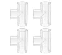 sourcing map 4Pcs Clear Tee Fitting, 14mm ID PC Pipe Fitting Adapter Pipe Connector for Computer PC Water Cooling Systems