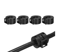 sourcing map 4Pcs Clip-on Ferrite Ring Core, RFI EMI Noise Suppression Filter Cable Clip Ferrite Beads for 10mm USB Video Data Cables, Interference Reduction, Black,Cylinder with Square Slot