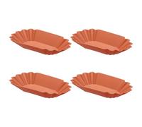 sourcing map 4Pcs Coffee Beans Sample Tray, 450g Coffee Beans Display Dish Reusable Plastic Sample Weighing Tray Storage Container for Home Cafe Exhibition Weighing and Displaying, Bright Brown
