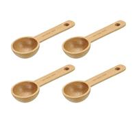 sourcing map 4pcs Coffee Spoons, 10ml Wooden Table Spoons Tea Measure Scoops for Measuring Coffee Beans, Tea, Sugar, Jar, Brown