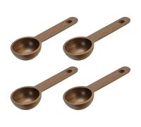sourcing map 4pcs Coffee Spoons, 10ml Wooden Table Spoons Tea Measure Scoops for Measuring Coffee Beans, Tea, Sugar, Jar, Walnut