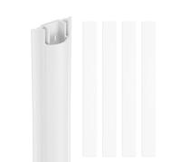 sourcing map 4pcs Cord Cover Floor 13inx1.4inx0.4in Pvc Floor Wire Hider Cable Protector Hide Extension Cords for Prevent Cable Trips Cables Management, White (52in Total Length)