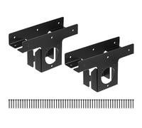 sourcing map 4pcs Corner Brackets, 3-Way T Brackets for 4" x 4" (Actual:3.5 Inch) Post Bracket for Patio Hardware Kit, Black