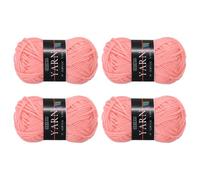 sourcing map 4PCS Crocheting Yarn, Chrysanthemum Pink 4 Ply Acrylic Yarn 100g Sport Weight Yarns Bulk Soft and Fluffy Yarns for Knitting DIY Crochet Handicraft Blankets Gift, 219 Yards