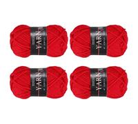 sourcing map 4PCS Crocheting Yarn, Crimson 4 Ply Acrylic Yarn 100g Sport Weight Yarns Bulk Soft and Fluffy Yarns for Knitting DIY Crochet Handicraft Blankets Gift, 219 Yards
