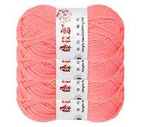 sourcing map 4PCS Crocheting Yarn, Light Pink 4 Ply Acrylic Yarn 200g Sport Weight Yarns Bulk Soft and Fluffy Yarns for Knitting DIY Crochet Handicraft Blankets Gift,394 Yards Total
