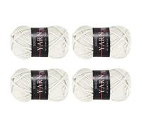 sourcing map 4PCS Crocheting Yarn, White 4 Ply Acrylic Yarn 100g Sport Weight Yarns Bulk Soft and Fluffy Yarns for Knitting DIY Crochet Handicraft Blankets Gift, 219 Yards