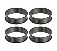sourcing map 4pcs Crumpet Rings 3.15" Nonstick Round Cake Ring Stainless Steel Double Rolled English Pastry Rings for Kitchen Baking Crumpet Dessert, Black