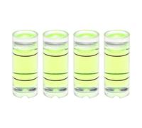 sourcing map 4pcs Cylindrical Bubble Level 8x20mm Mini Bullseye Spirit Levels for Leveling Camera Tripod Telescope Workshop Turntable Pictures Frame, Green