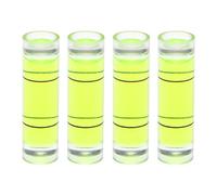 sourcing map 4pcs Cylindrical Bubble Level 9.5x34mm Mini Bullseye Spirit Levels for Leveling Camera Tripod Telescope Workshop Turntable Pictures Frame, Green