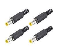 sourcing map 4pcs DC Male Connector 5.3mm x 3.5mm Power Cable Jack Adapter Black