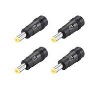 sourcing map 4pcs DC Power Adapter,Female 5.5mmx2.1mm to 5.5mmx1.7mm Male Plug Tips, Input DC Plug Connector Yellow