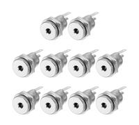 sourcing map 4pcs DC3513 Power Jack, 12V 1A 3.5x1.3mm 2 Pin DC Power Female Panel Mounting Connector Socket with Metal Nut Washer for Electronics Devices, Silver 12.5x12.5x26.5mm