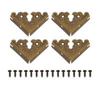 sourcing map 4Pcs Decorative Corner Protectors, Metal Corner Guards, Furniture Edge Protector with Screws 1.38"x1.38"x1.89" for Wooden Gift Box Cabinet Decorative, Bronze