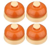 sourcing map 4Pcs Desk Call Bells, 2.52" Front Desk Service Bell for Office, Hotel, Classroom, Dinner, Restaurant, Party, Pet Training, Brown