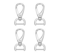 sourcing map 4pcs Detachable Snap Swivel Hook Clasp 5/8" (16mm) Zinc Alloy Lobster Claw Clasps for Keychain Lanyard Purse DIY Purse Strap, White