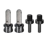 sourcing map 4pcs Diamond Finger Shaped Milling Bit 15mm 2 Holes with 5/8"-11 Thread with Conversion for Enlarging Shaping Milling Existing Holes on Marble Countertop, Black