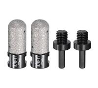 sourcing map 4pcs Diamond Finger Shaped Milling Bit 25mm 2 Holes with 5/8"-12 Thread with Conversion for Enlarging Shaping Milling Existing Holes on Marble Countertop, Black