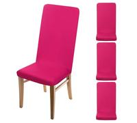 sourcing map 4Pcs Dining Room Chair Covers, 45-55cm Soft Stretch Removable Parson Chair Slipcover Seat Protector Cover for Home Kitchen Hotel Restaurant, Rose Red