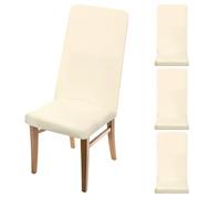 sourcing map 4Pcs Dining Room Chair Covers, 45-55cm Soft Stretch Removable Parson Chair Slipcover Seat Protector Cover for Home Kitchen Hotel Restaurant, Beige